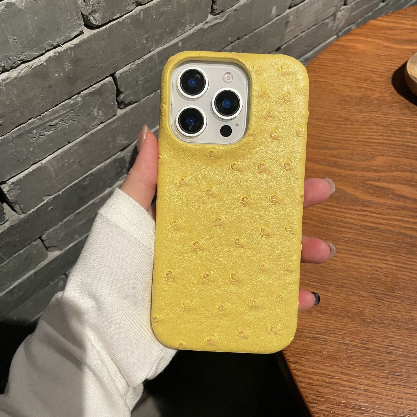 Ostrich pattern leather suitable mobile phone shell