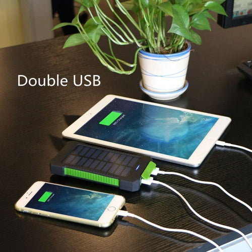 For Smartphone with LED Light Solar Power Bank Waterproof