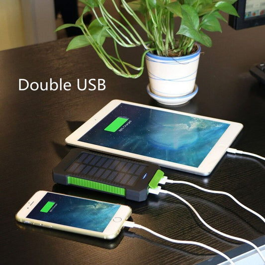 For Smartphone with LED Light Solar Power Bank Waterproof