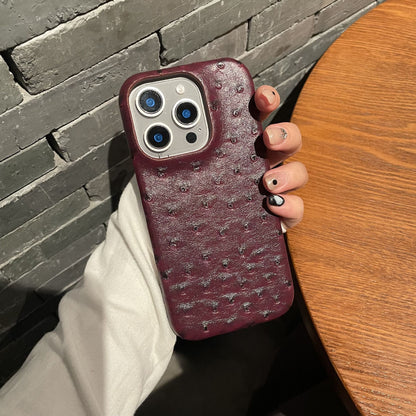 Ostrich pattern leather suitable mobile phone shell