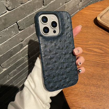 Ostrich pattern leather suitable mobile phone shell