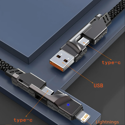 Factory 4-in-1 Cable, Dual USB-C to Lightning