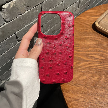 Ostrich pattern leather suitable mobile phone shell