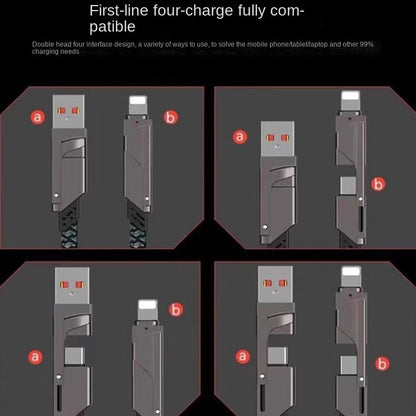 Factory 4-in-1 Cable, Dual USB-C to Lightning