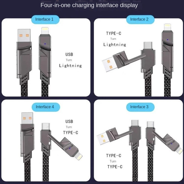 Factory 4-in-1 Cable, Dual USB-C to Lightning