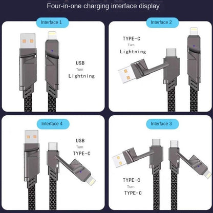 Factory 4-in-1 Cable, Dual USB-C to Lightning