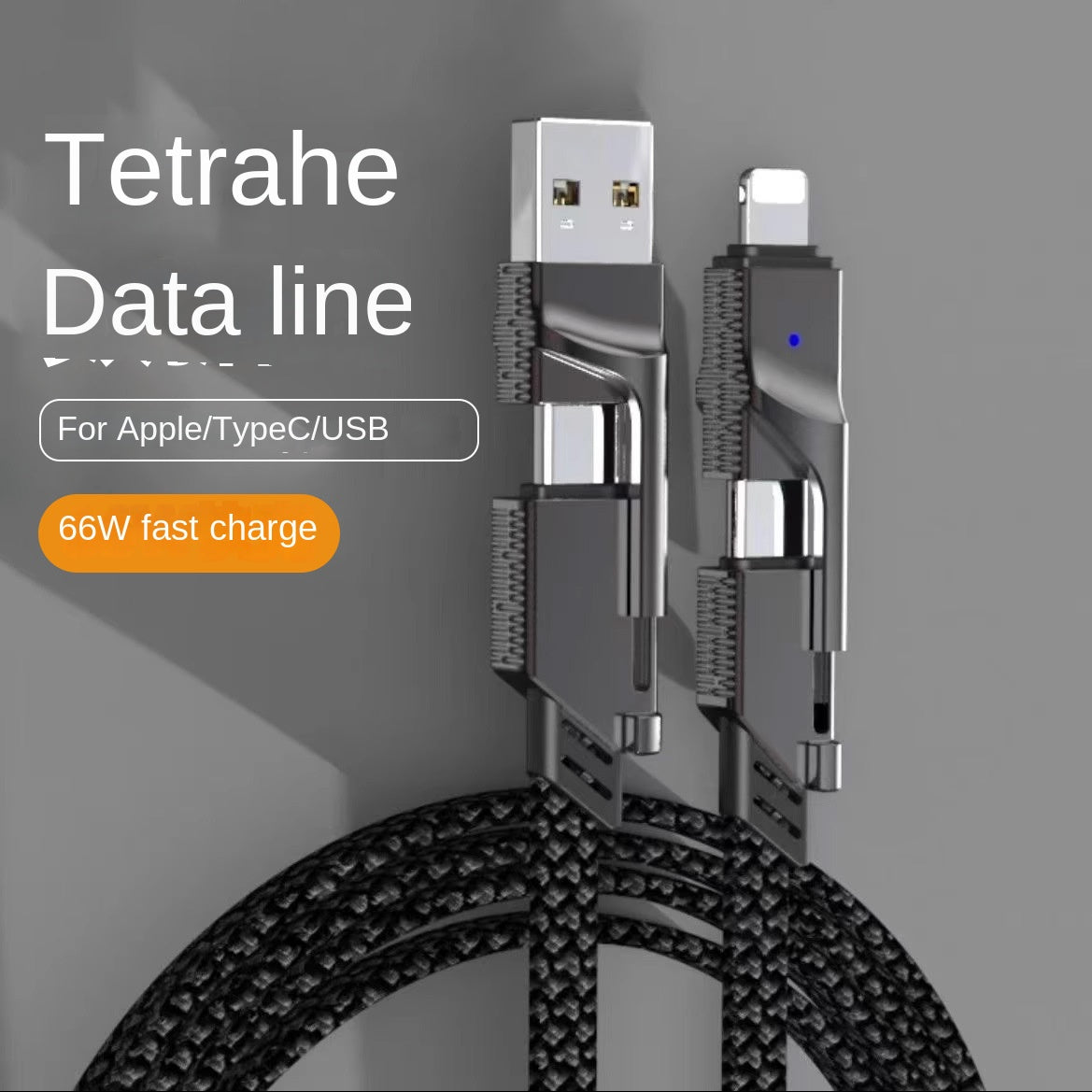 Factory 4-in-1 Cable, Dual USB-C to Lightning