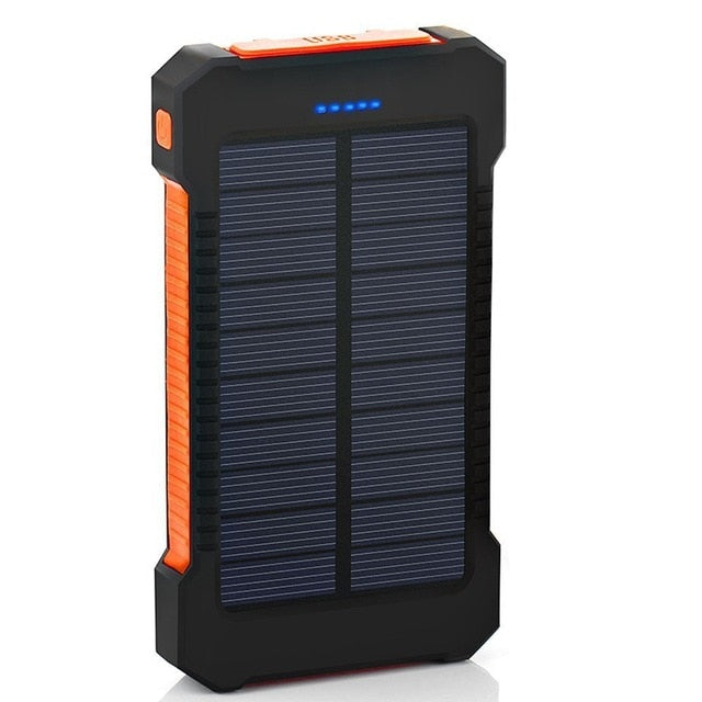 For Smartphone with LED Light Solar Power Bank Waterproof