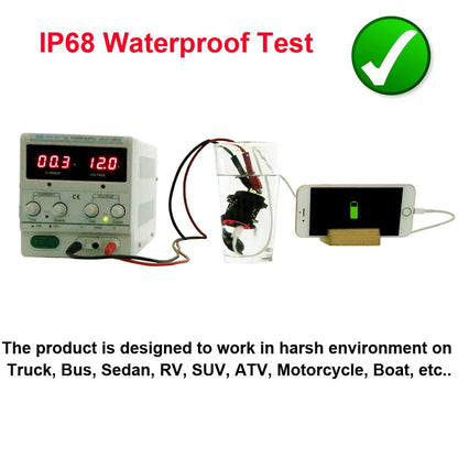 Car Charger USB Vehicle Waterproof Dual USB Charger